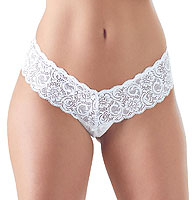 Krajkové kalhotky Cottelli Pearl G-String bílé S