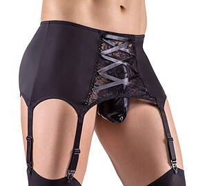 Svenjoyment Suspender Belt (Black), men's fetish suspender belt