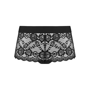 Underneath Ella Lace Short (Black), women's lace boxer shorts