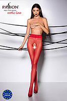 Tights with slit Passion TIOPEN 001 red