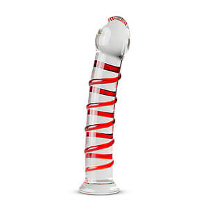 Gildo No.15 red spiral glass dildo