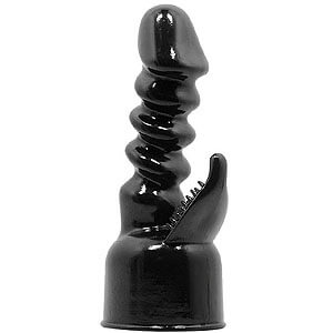 Massage head attachment - dildo and clitoral stimulator