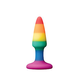 Colours Pride Pleasure Plug Mini (Rainbow), rainbow anal plug 8,9 x 2,5 cm