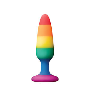 Colours Pride Pleasure Plug Small (Rainbow), rainbow anal plug 11 x 2,8 cm