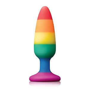 Colours Pride Pleasure Plug Medium (Rainbow), rainbow anal plug 14 x 3,9 cm