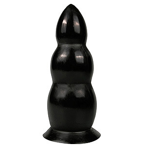 All Black Dildo 23 cm, massive plump plug with 8 cm diameter