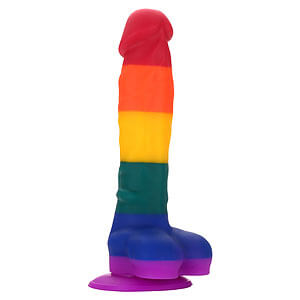 Rainbow pride dildo COLORFUL LOVE large silicone 21.5x4.3 cm