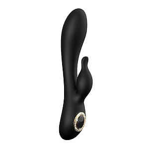 Luxury vibrator with diamonds PRESTIGE Alexia silicone 20x3.7 cm