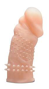 Blush Performance Studded Sleeve Beige, realistic stimulant penis sleeve