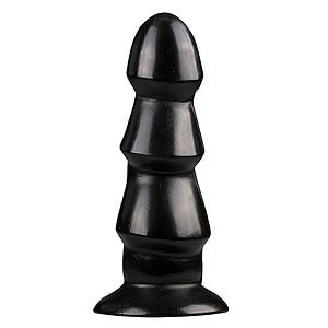 All Black Anal Dildo With Ridges (17 cm)