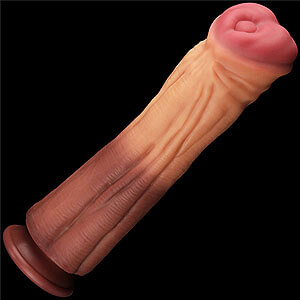 Lovetoy 12″ (30 cm) Dual Layered Platinum Silicone Cock