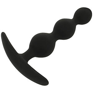 Black and Silver Rupert (10.5 cm), silicone anal beads