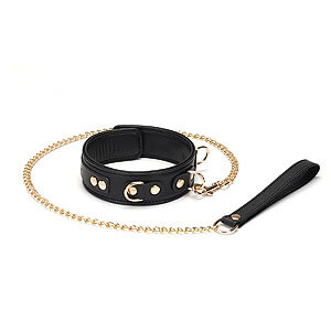 Liebe Seele Dark Secret Collar & Leash (Black), sexy leather collar with leash