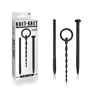 NMC Knot-Knot 3in1 Nail Souding Set (Black), 3 penis dilators