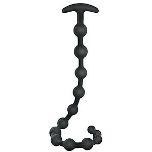 Black Velvet Anal Beads (50 cm), silicone anal chain