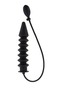 Inflatable Ribbed Plug Expert (Black), inflatable anal plug