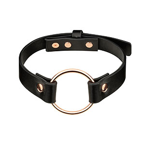 Rosy Gold Choker (Black), collar with ring