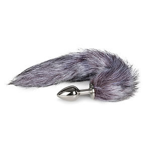 Anal plug fox tail EasyToys no.6 silver