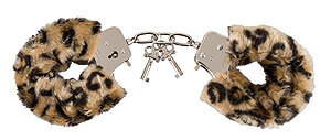 Handcuffs with tiger plush