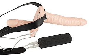 Strap-On Duo Vibrating clip-on penis