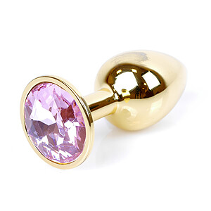 Boss Series Jewellery Gold Plug ROSE - gold butt plug with gemstone 7 x 2.7 cm