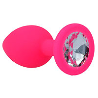 Intense Shelki S Plug Anal pink anal jewelry with silver gemstone