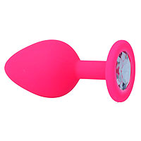 Intense Shelki M Plug Anal pink anal jewelry with silver gemstone